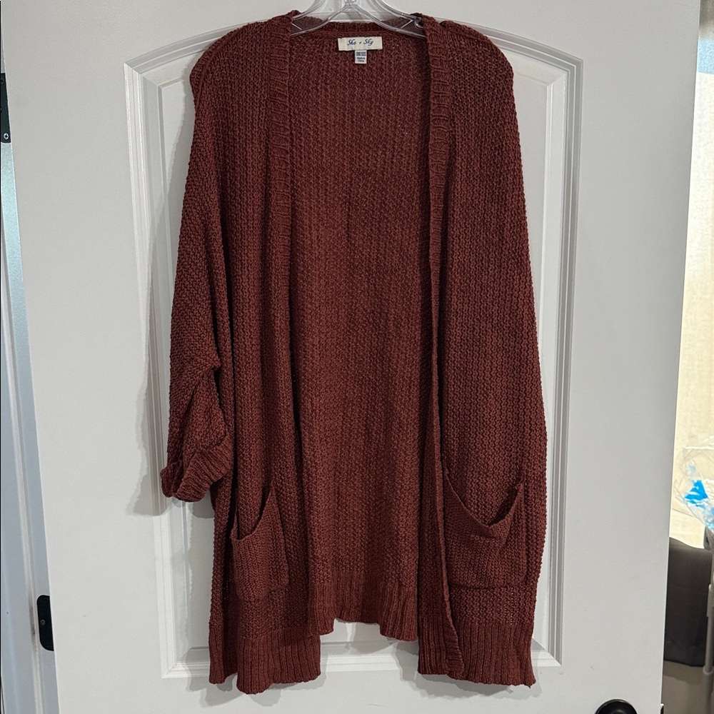She + Sky Brick Cardigan